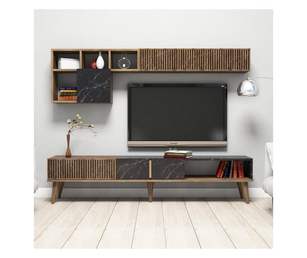 Set comoda TV si raft de perete – Hommy Craft, Maro Hommy Craft